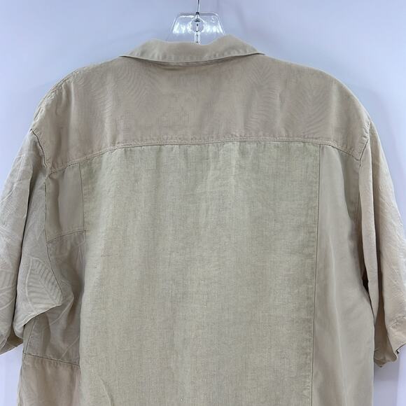 Tommy Bahama Men's Silk Linen SS Button Front Shirt - Yellow - Small - Picture 5 of 6